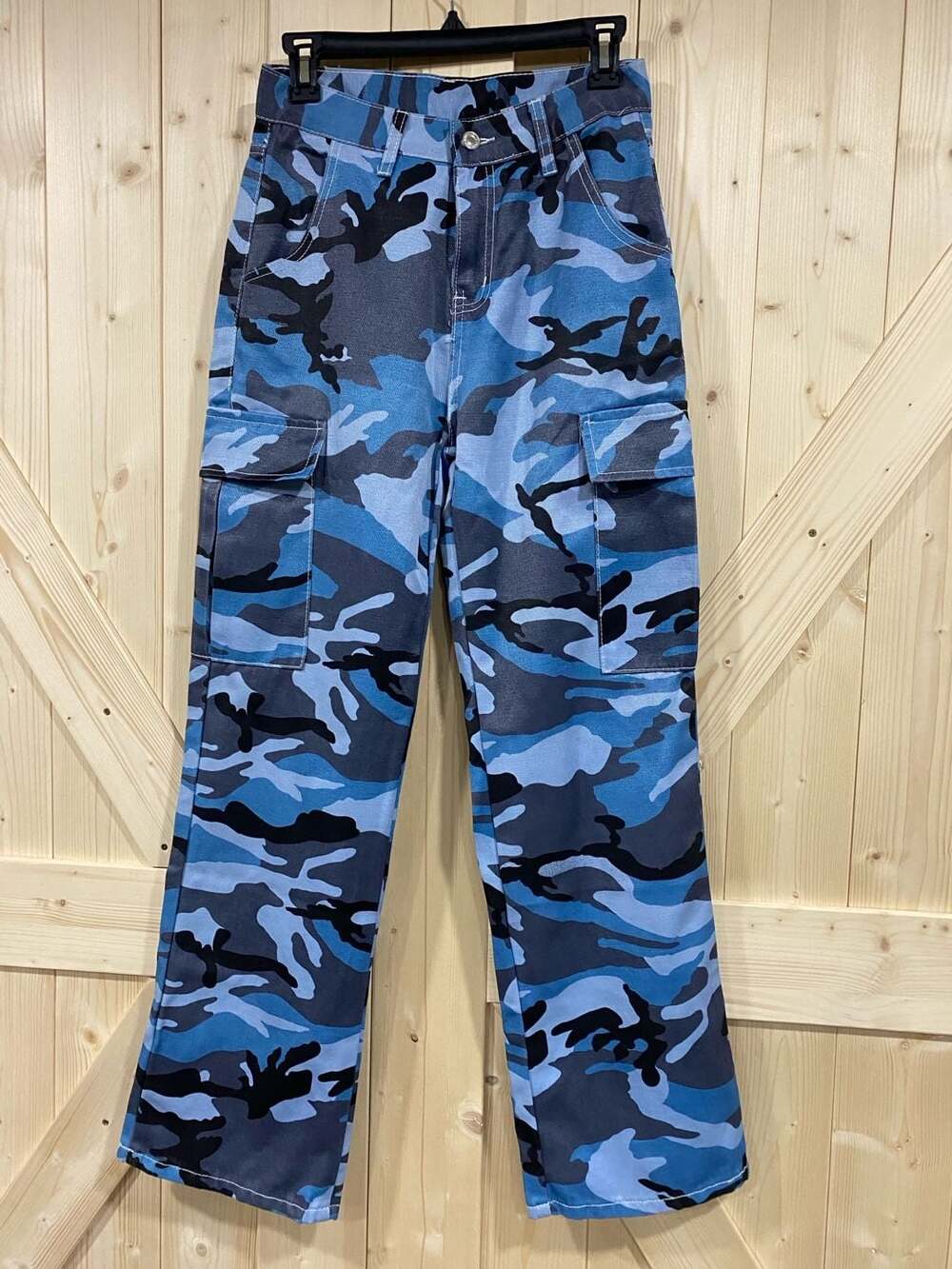 Unbranded Blue Camouflage BDU Cargo Pants Streetwear Military Fatigues